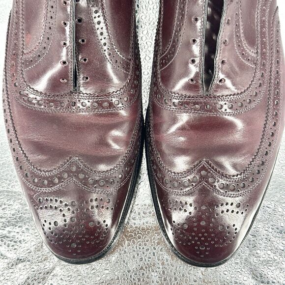 Allen Edmonds McAllister Men’s 12 B Burgundy Leather Wingtip Oxford Dress Shoes main image 13